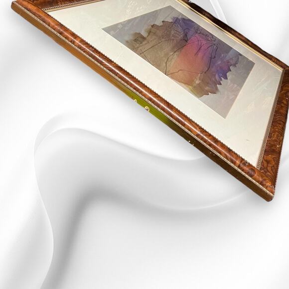 Dreaming Merrie Monarch Drawing Watercolor Art Signed Frame Hawaiian - Picture 5 of 10